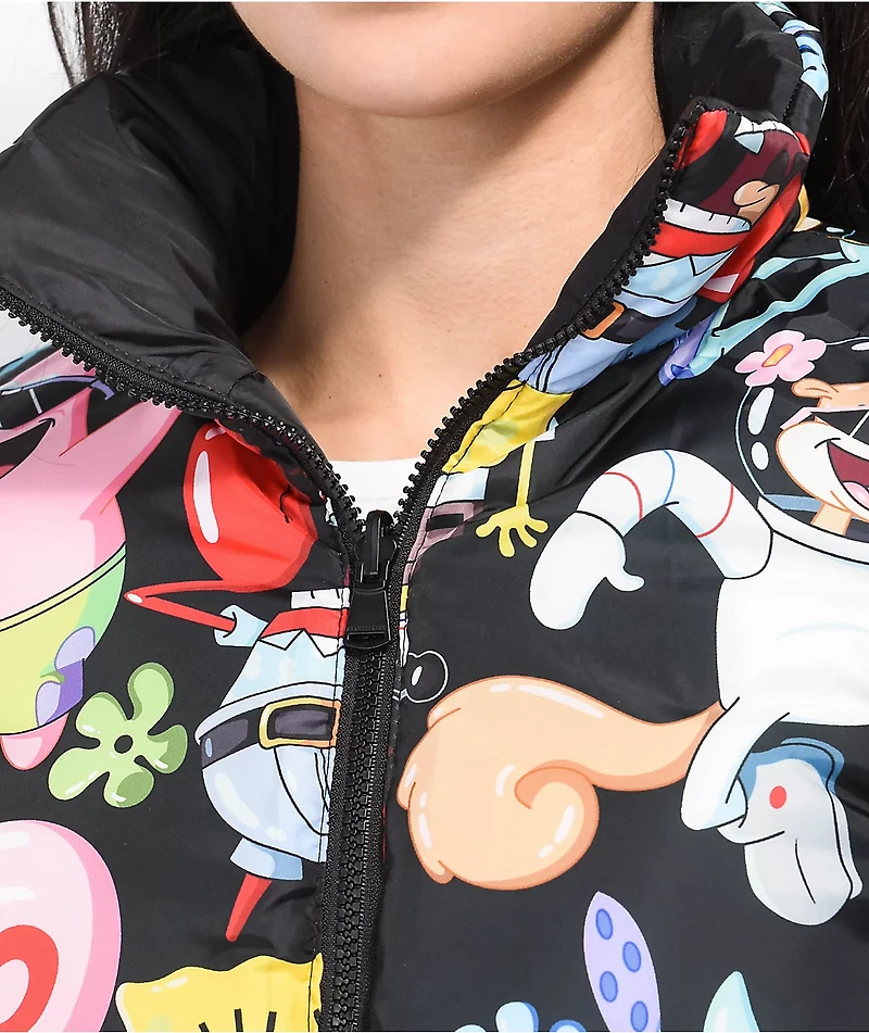 Members Only x Nickelodeon Black Reversible Puffer Jacket