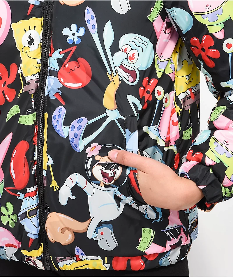 Members Only x Nickelodeon Black Reversible Puffer Jacket