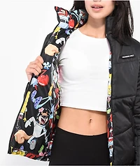 Members Only x Nickelodeon Black Reversible Puffer Jacket