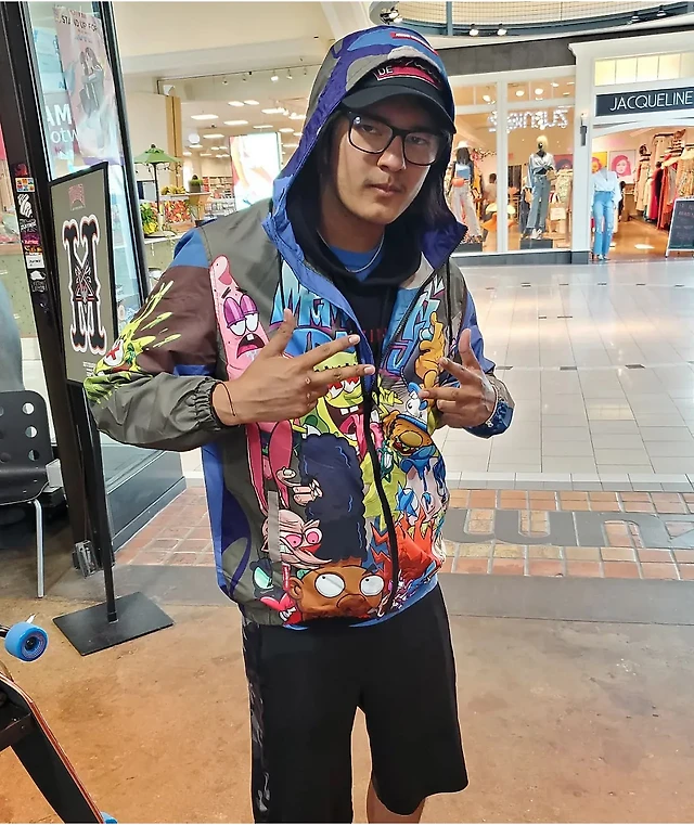 Members Only x Nickelodeon Entourage Blue Windbreaker Jacket