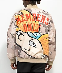 Members Only x Nickelodeon Hey Arnold Tan Camo Bomber Jacket