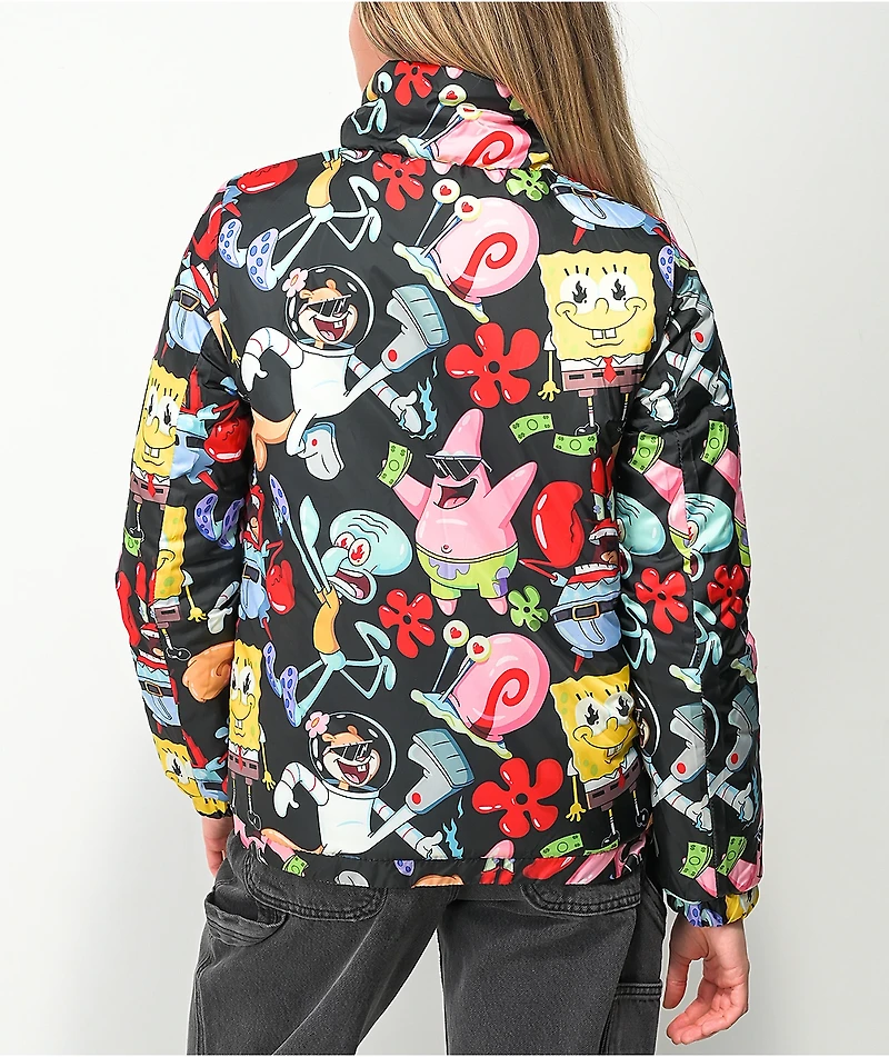 Members Only x Nickelodeon Hi-Shine Yellow Puffer Jacket