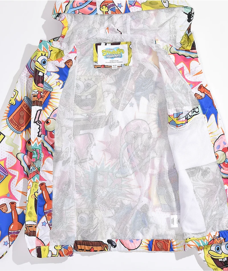Members Only x Nickelodeon Kids Spongebob White Windbreaker Jacket