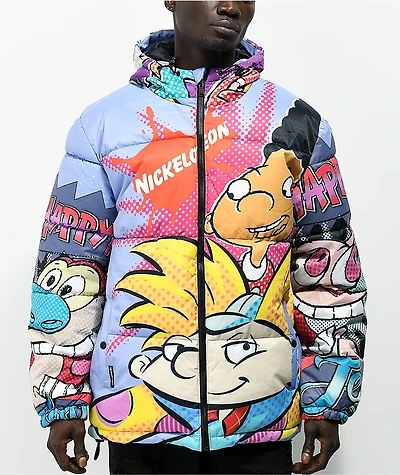 Members Only x Nickelodeon Reptar Purple Puffer Jacket