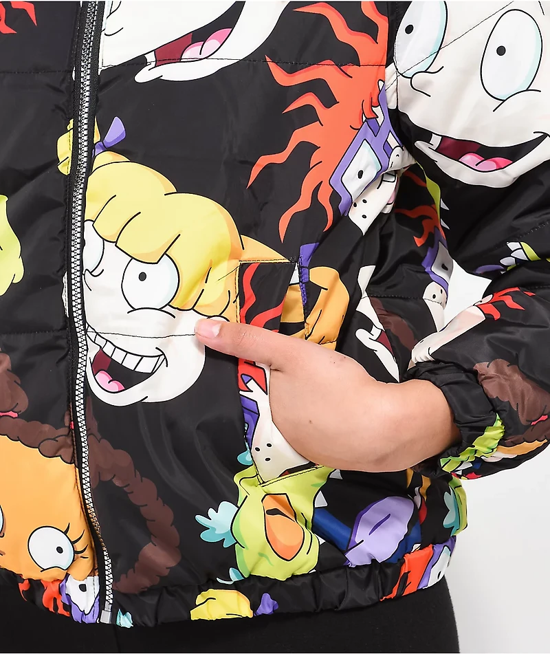 Members Only x Nickelodeon Rugrats Allover Print Bomber Puffer Jacket