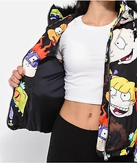 Members Only x Nickelodeon Rugrats Allover Print Bomber Puffer Jacket
