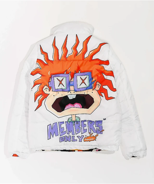 White Puffer Jacket Rugrats Jacket White Members Only X