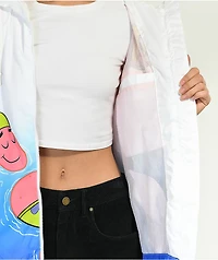 Members Only x Nickelodeon SpongeBob Chillin' White Hooded Windbreaker Jacket