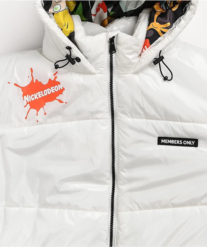 Members Only x Nickelodeon White Puffer Jacket