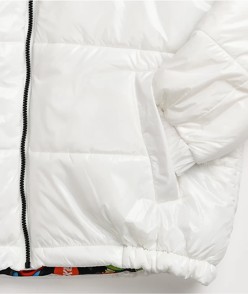 Members Only x Nickelodeon White Puffer Jacket