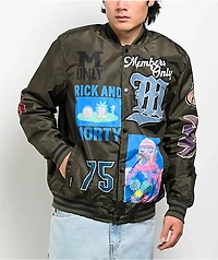 Members Only x Rick and Morty Brown Varsity Jacket