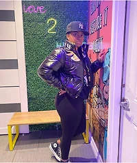 Members Only x Space Jam A New Legacy Hi Shine Black Puffer Jacket