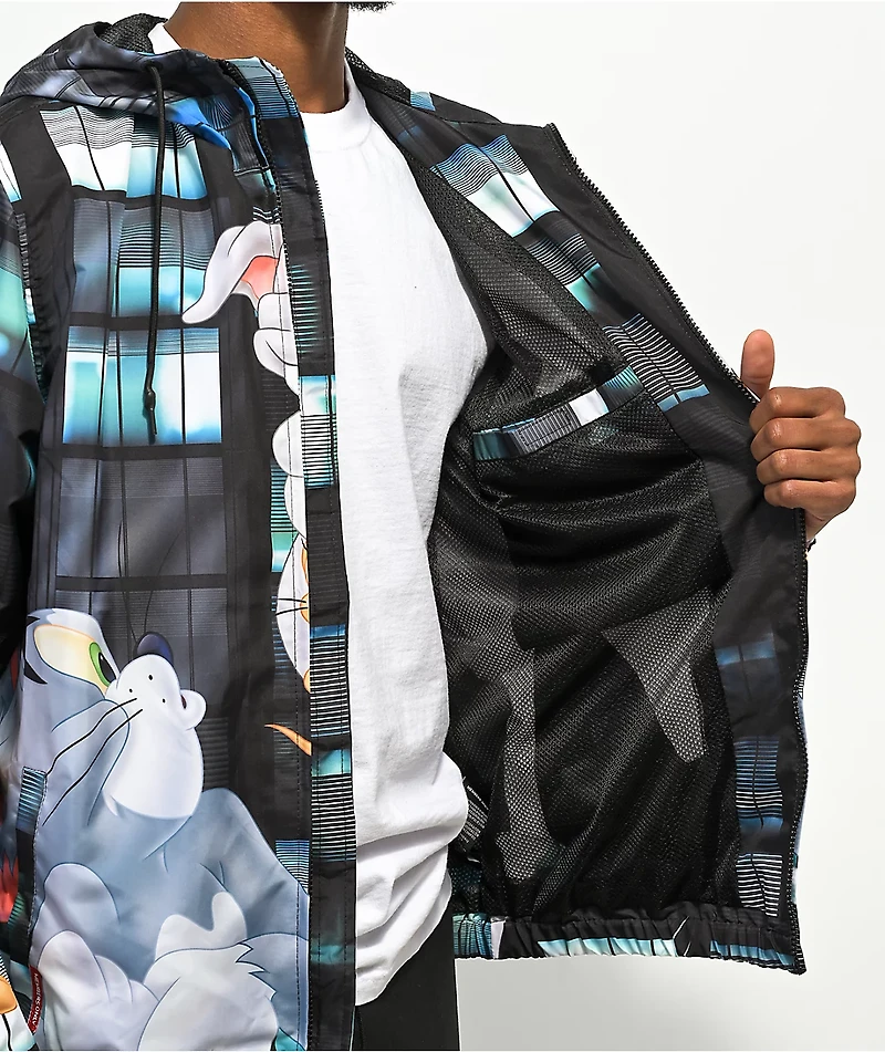 Members Only x Tom & Jerry Batter Up Black Windbreaker