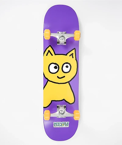 Meow Big Cat Checker Twist 8.25" Skateboard Complete