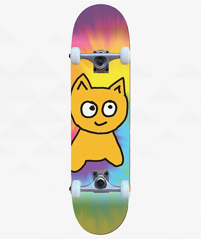 Meow Kids Big Cat Tie Dye 6.5" Soft Top Skateboard Complete