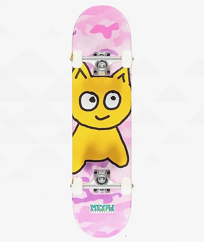 Meow Pink Big Cat 7.25" Soft Top Skateboard Complete
