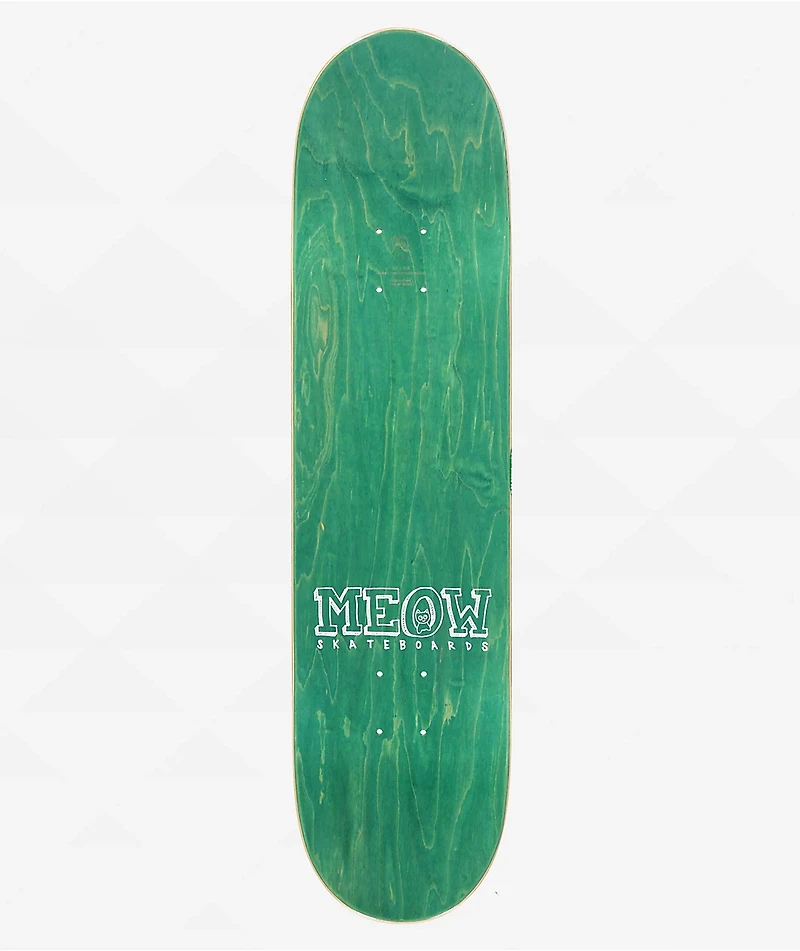 Meow Skateboards Green Big Cat 8.0" Skateboard Deck