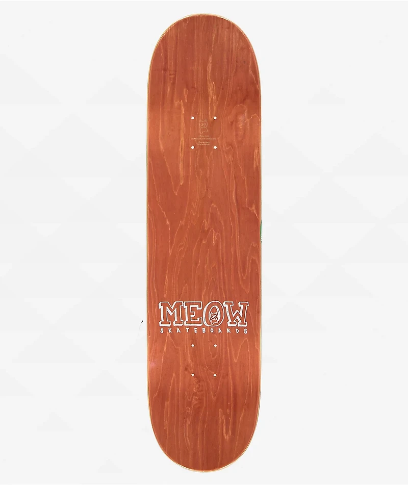 Meow Skateboards Green Logo 8.25" Skateboard Deck