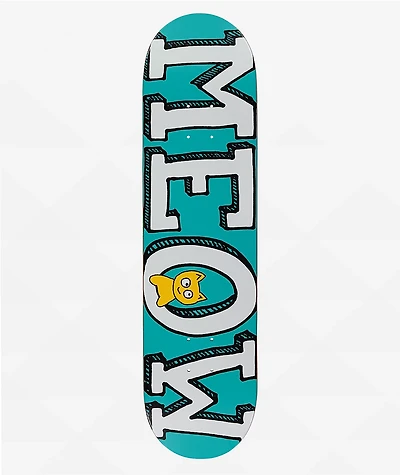 Meow Skateboards Teal Logo 8.0" Skateboard Deck