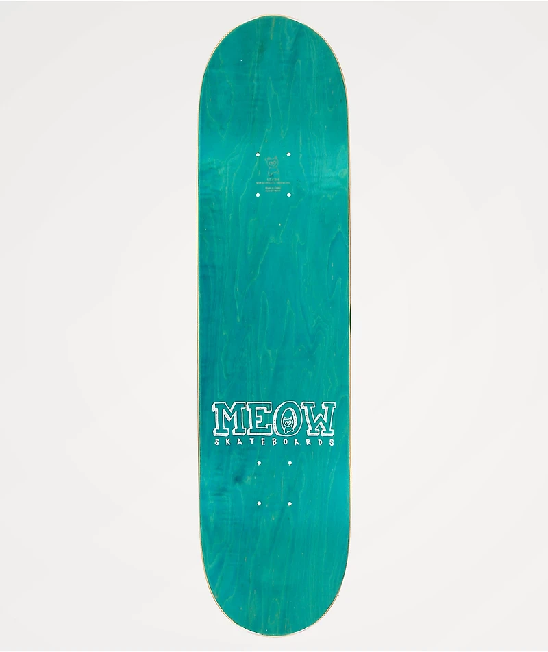 Meow Teal Logo 8.0" Skateboard Deck