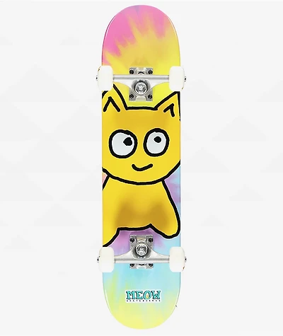 Meow Tye Dye Big Cat 6.75" Soft Top Skateboard Complete