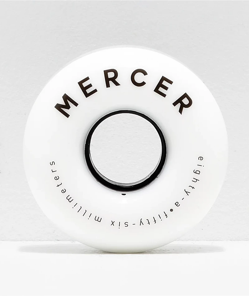 Mercer White 56mm 80a Skateboard Wheels