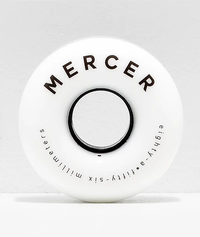 Mercer White 56mm 80a Skateboard Wheels
