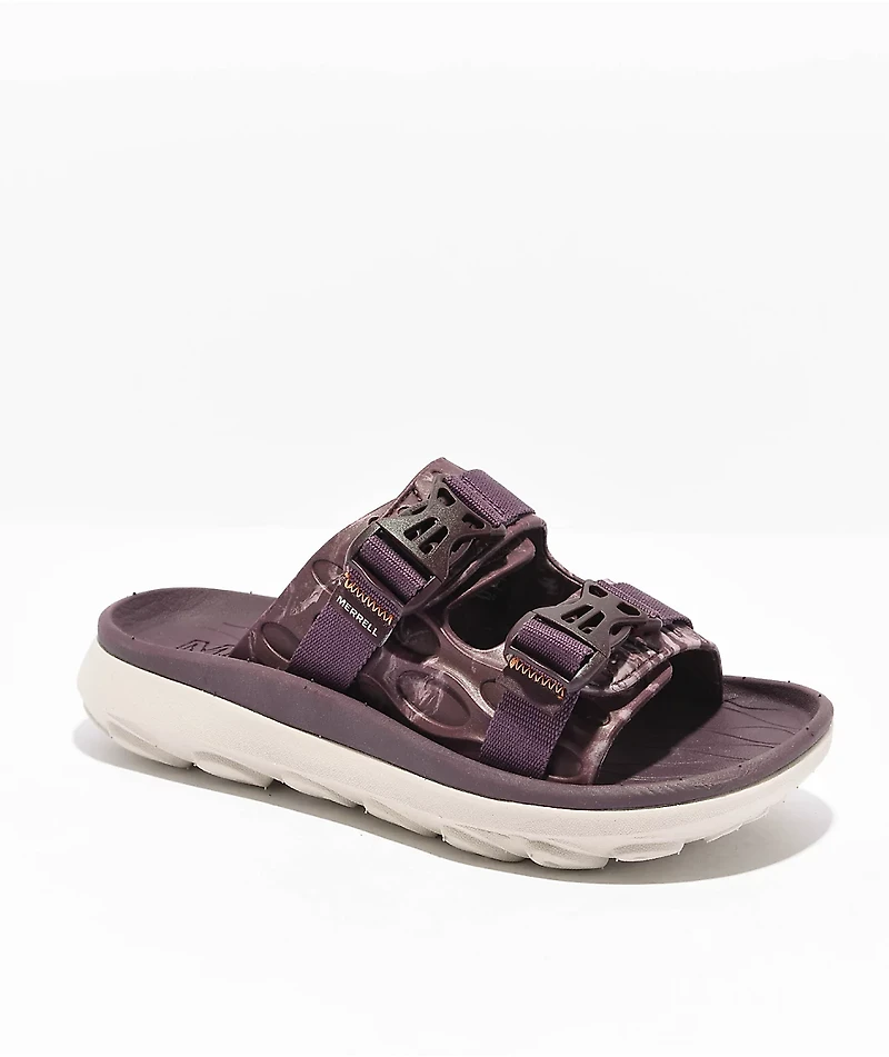 Merrell Hut Ultra Wrap Burgundy Slide Sandals