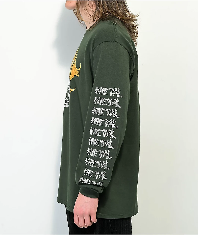 Metal Mushroom Green Long Sleeve T-Shirt
