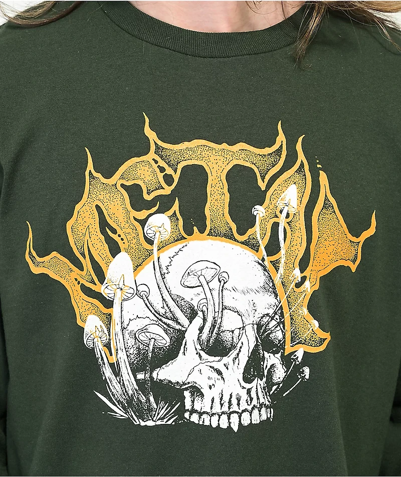 Metal Mushroom Green Long Sleeve T-Shirt
