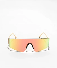 Metal Sporty Shield Yellow Sunglasses