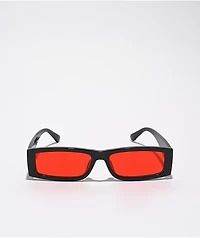 Micro Red & Black Rectangle Sunglasses