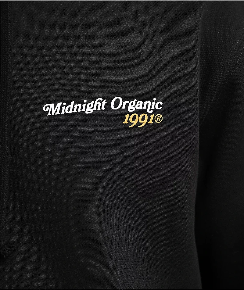Midnight Organic Citrus Black Zip Hoodie