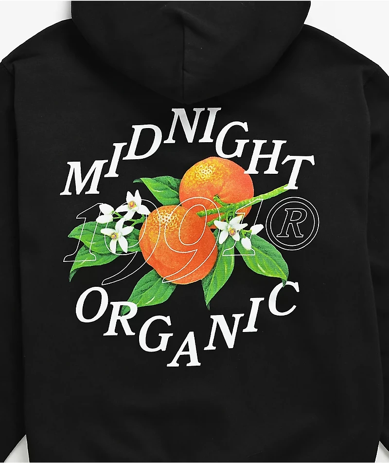 Midnight Organic Citrus Black Zip Hoodie