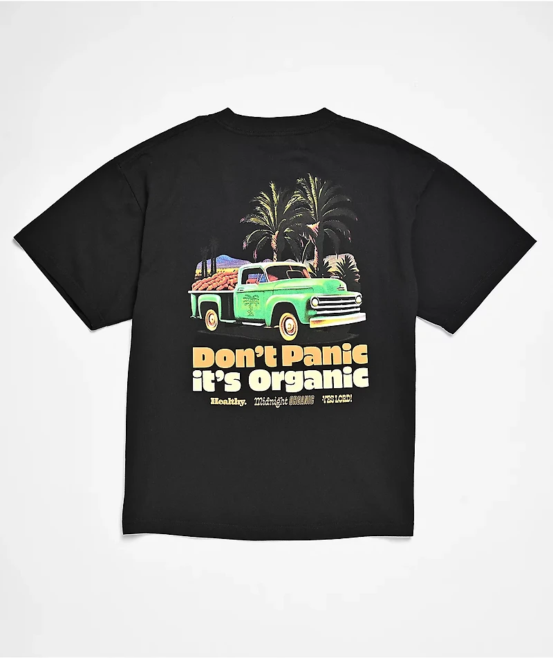 Midnight Organic Don't Panic Black T-Shirt