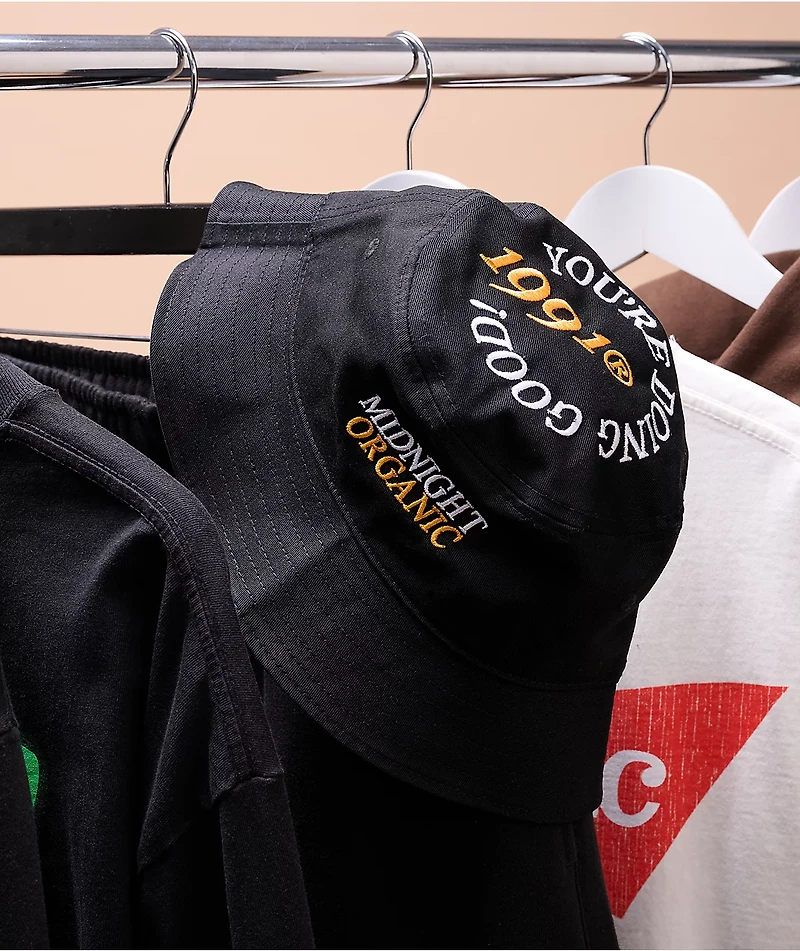 Midnight Organic Healthy Grey Wash Bucket Hat