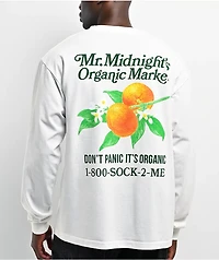 Midnight Organic Market White Long Sleeve T-Shirt