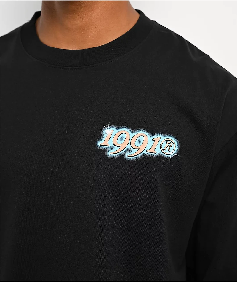 Midnight Organic Mr. Midnight Airbrush Black Long Sleeve T-Shirt