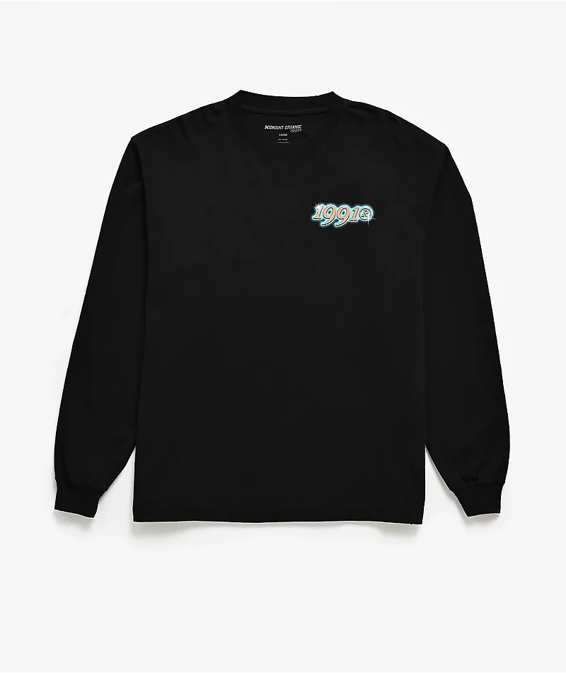 Midnight Organic Mr. Midnight Airbrush Black Long Sleeve T-Shirt