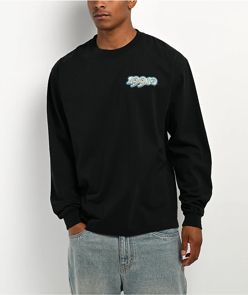 Midnight Organic Mr. Midnight Airbrush Black Long Sleeve T-Shirt