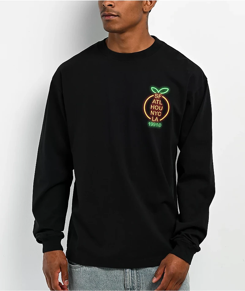 Midnight Organic Neon YDG Sign Black Long Sleeve T-Shirt