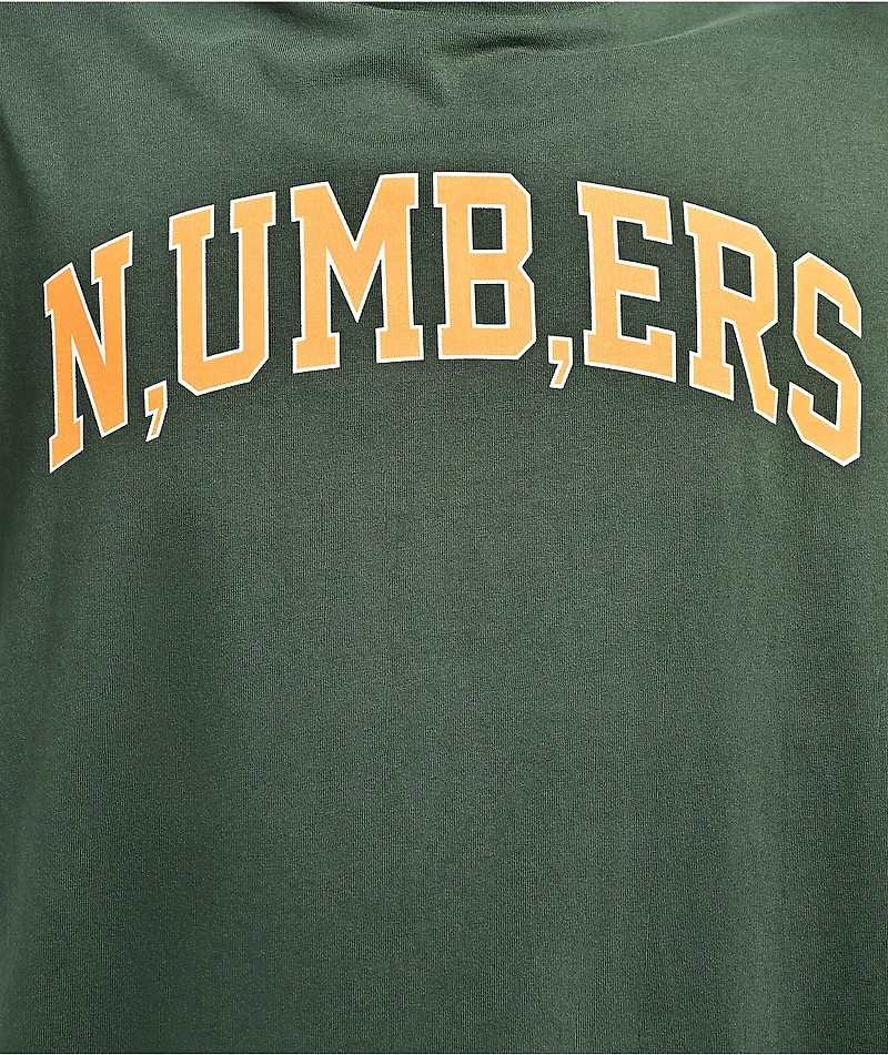 Midnight Organic Varsity Numbers Forest Green T-Shirt