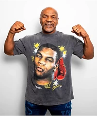 Mike Tyson Airbrush Gloves Black Wash T-Shirt