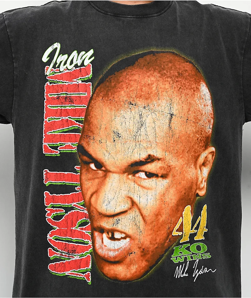 Mike Tyson Around The World Black Wash T-Shirt