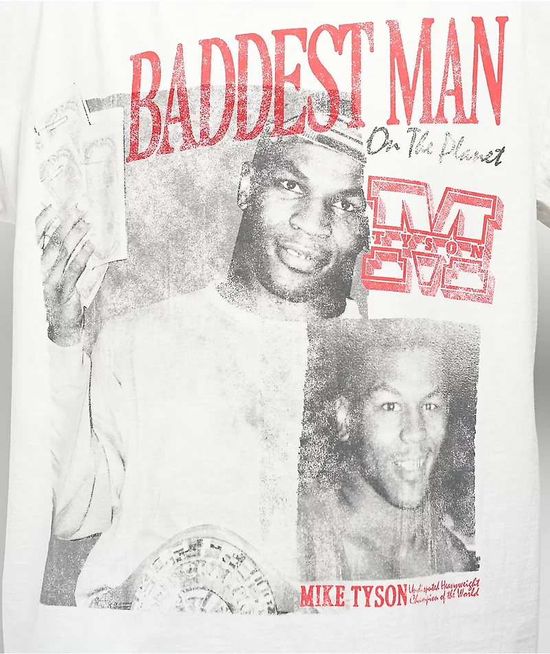 Mike Tyson Baddest Man Memories White T-Shirt