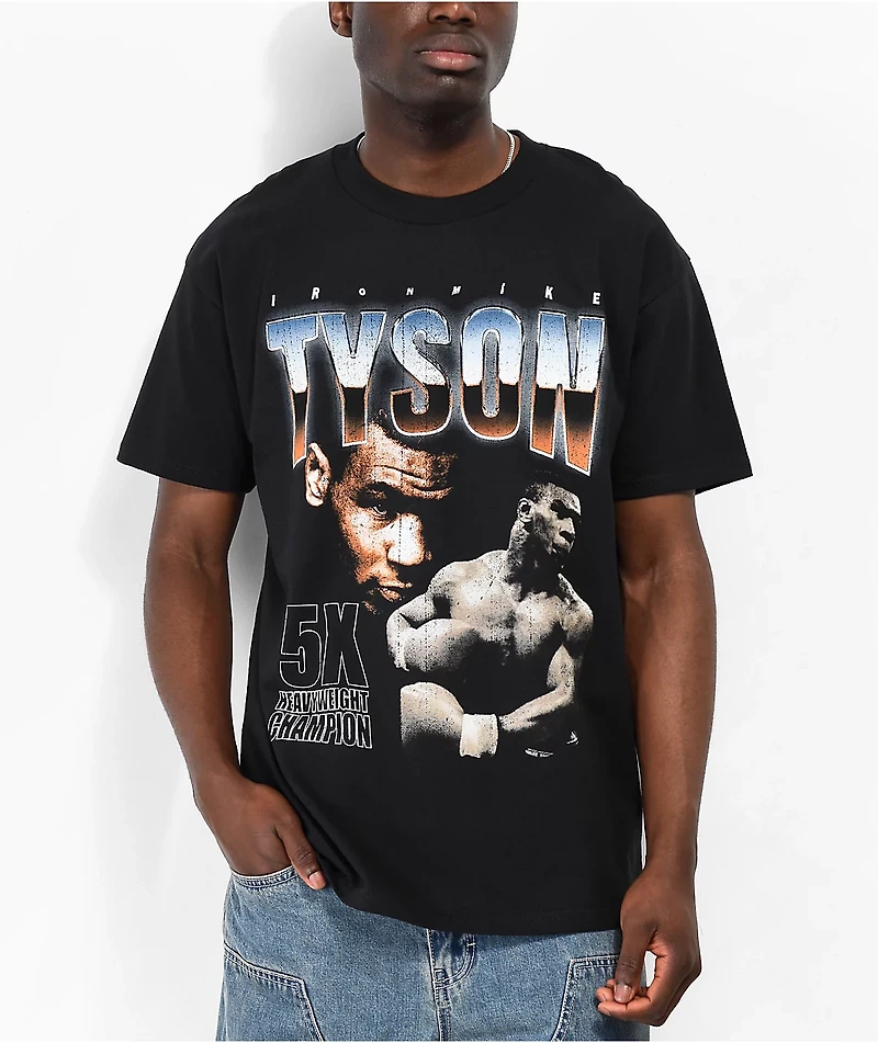 Mike Tyson Chrome Heavyweight Champ Black T-Shirt