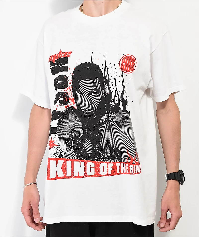 Mike Tyson Halftone White T-Shirt