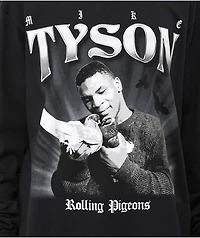 Mike Tyson Rolling Pigeons Black Long Sleeve T-Shirt