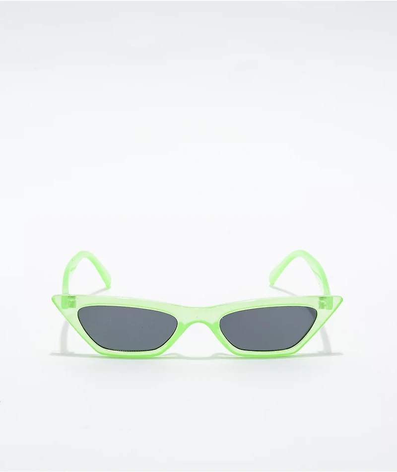Mini Cateye Green Translucent Sunglasses
