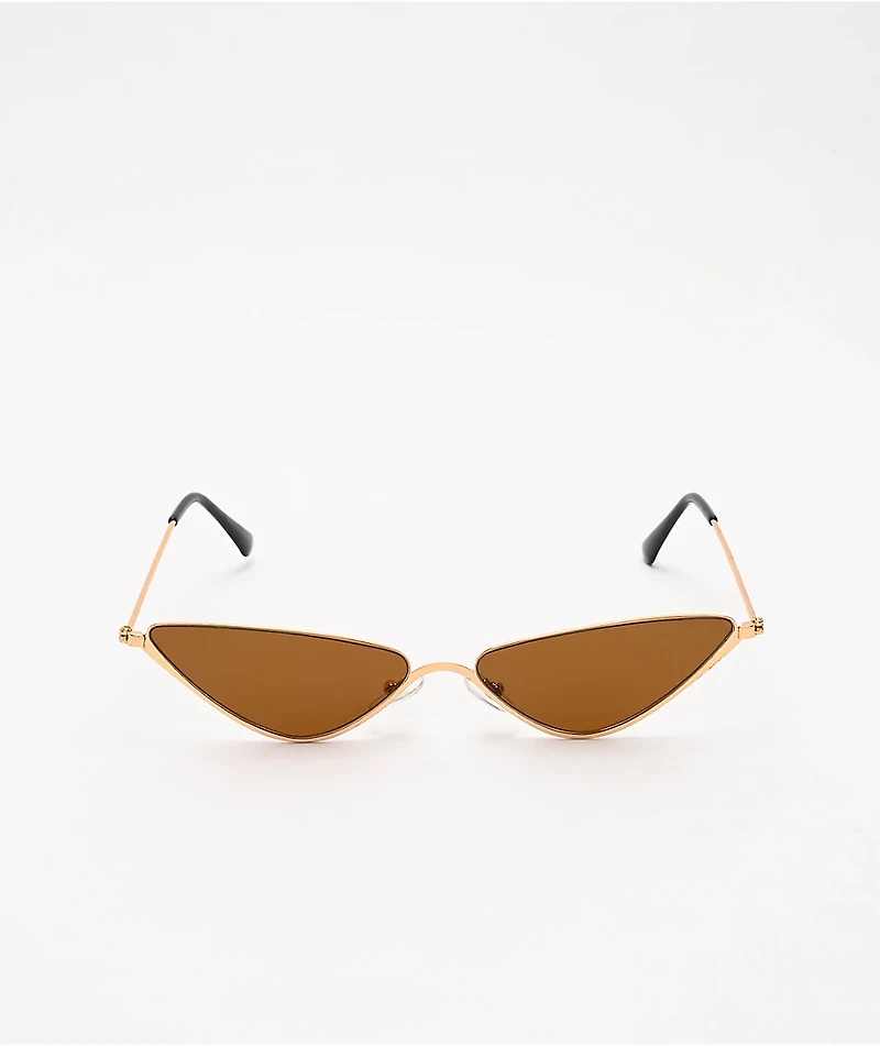 Mini Triangle Brown Smoke Sunglasses